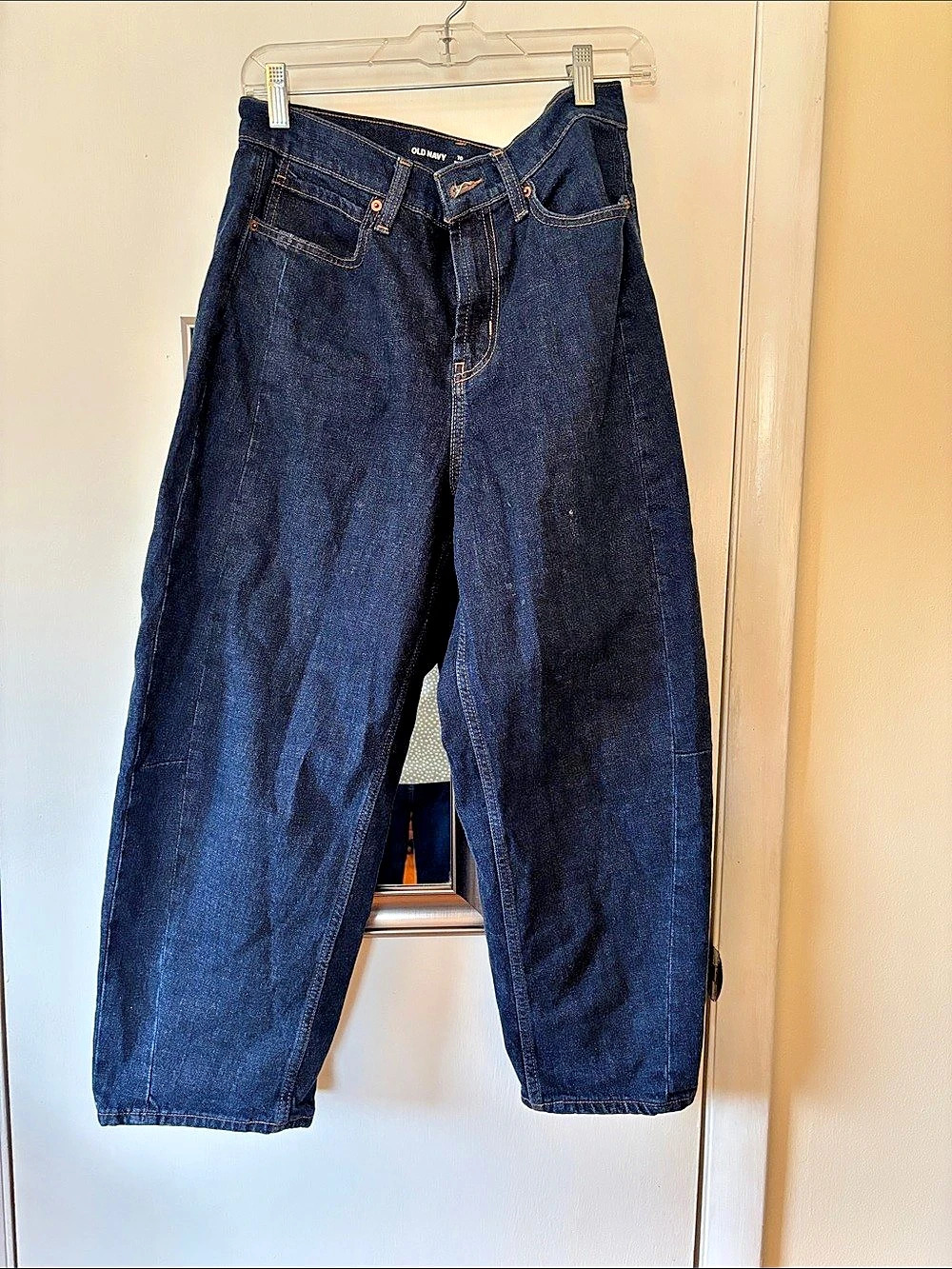 Old Navy High-Rise Barrel Leg Jeans Blue Waist 10 short